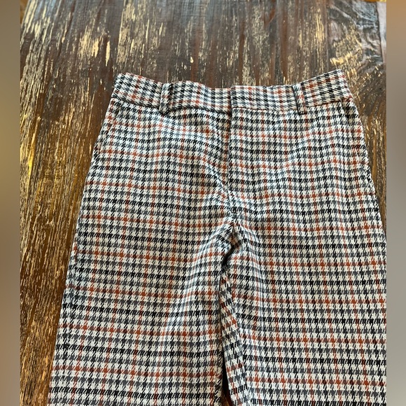 90s vintage mens pant gray/ blue/ black/ rust/ hounds tooth pattern - Picture 5 of 9